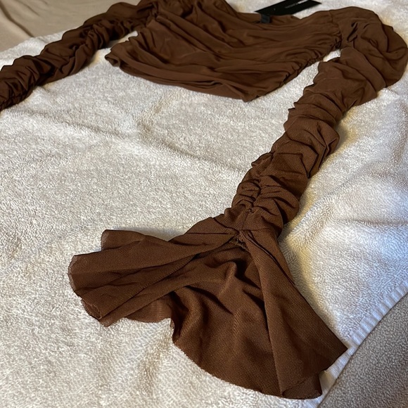 Fashion Nova Don’t Mesh Up Ruched Top NWT - Picture 6 of 7